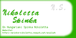 nikoletta spinka business card